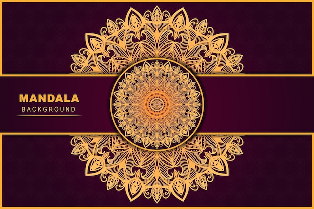 Fondo de mandala decorativo de lujo único con diseño de color dorado