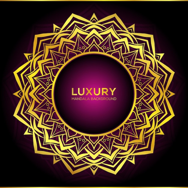Fondo de mandala dorado de lujo con estilo árabe islámico oriental