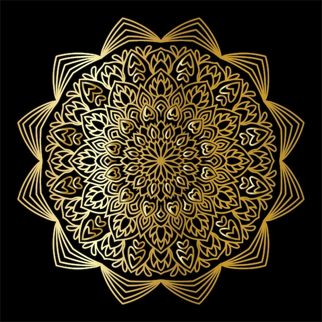 Fondo de mandala dorado de lujo ornamental