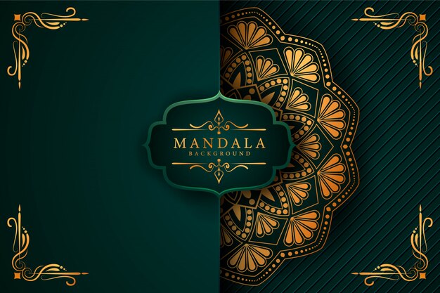 Fondo de mandala dorado de lujo con patrón arabesco