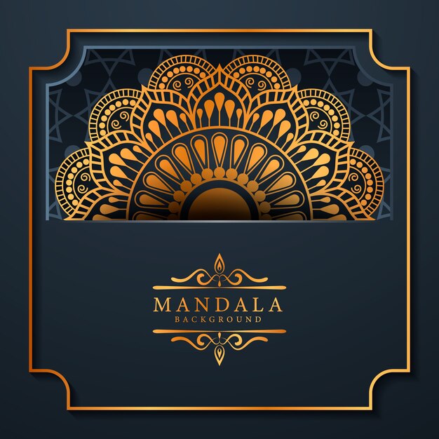 Fondo de mandala dorado de lujo con patrón arabesco