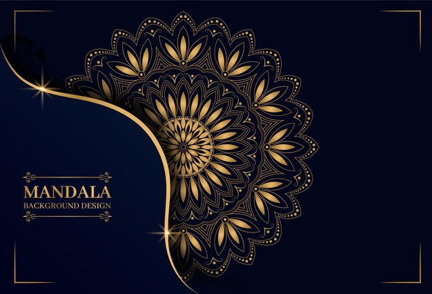 Fondo de mandala dorado de lujo vectorial