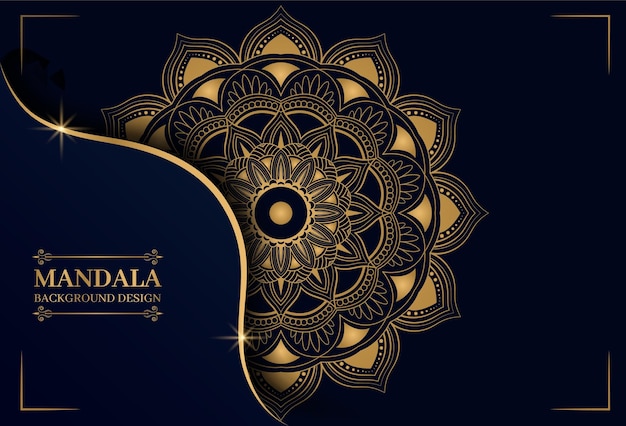Fondo de mandala dorado de lujo vectorial
