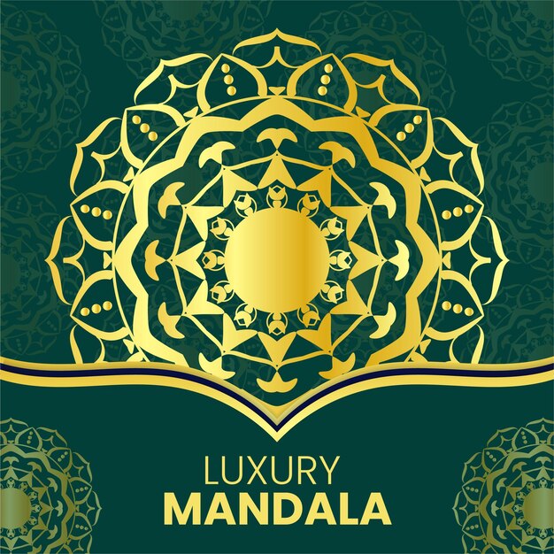 Fondo de mandala dorado de lujo vectorial