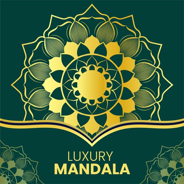 Fondo de mandala dorado de lujo vectorial