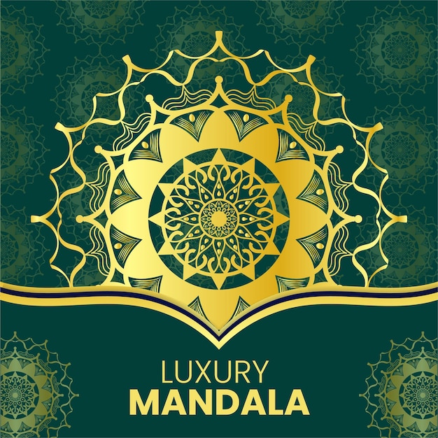 Fondo de mandala dorado de lujo vectorial