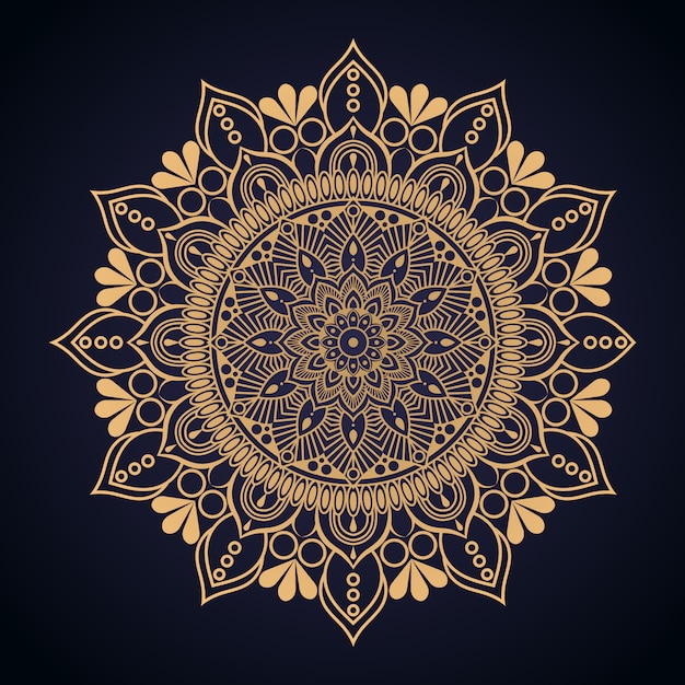 Fondo de mandala dorado de lujo