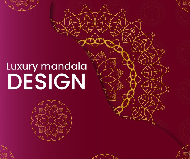 Fondo de mandala dorado vectorial con estilo lujoso