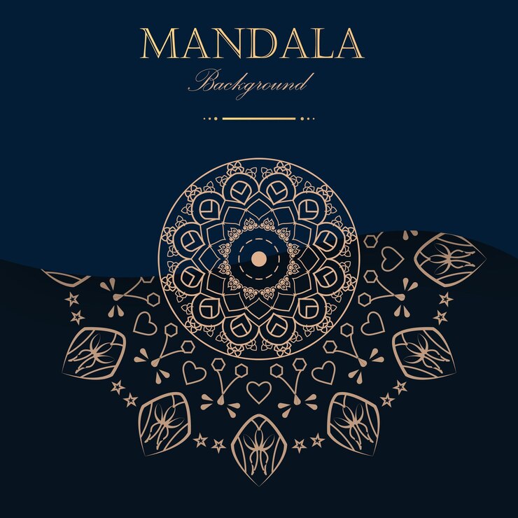 Fondo de mandala dorado vectorial