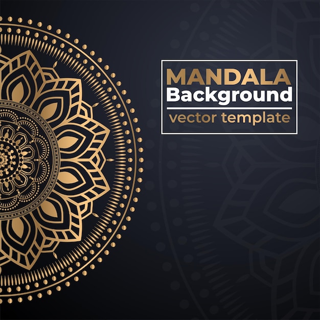 Vector fondo de mandala elegante y dorado para invitación de boda