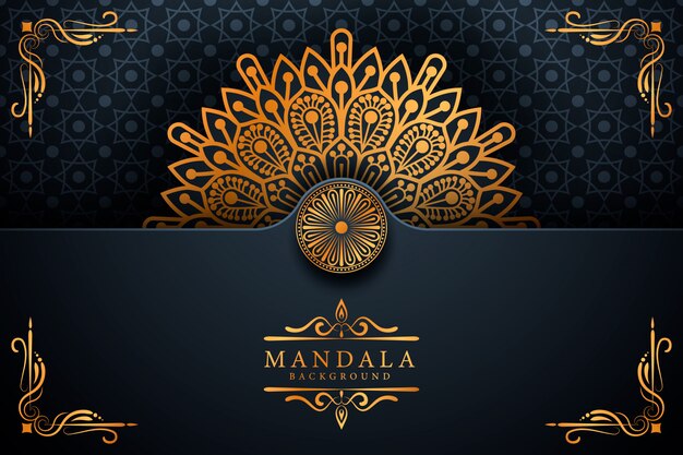 Fondo de mandala elegante de lujo de estilo Ramadán