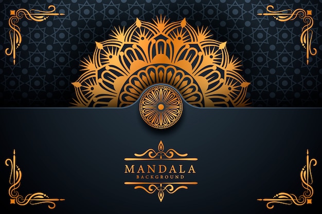 Fondo de mandala elegante de lujo de estilo Ramadán