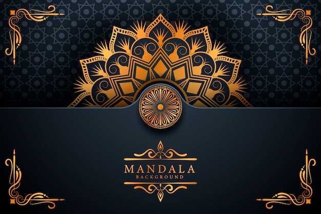 Fondo de mandala elegante de lujo de estilo Ramadán