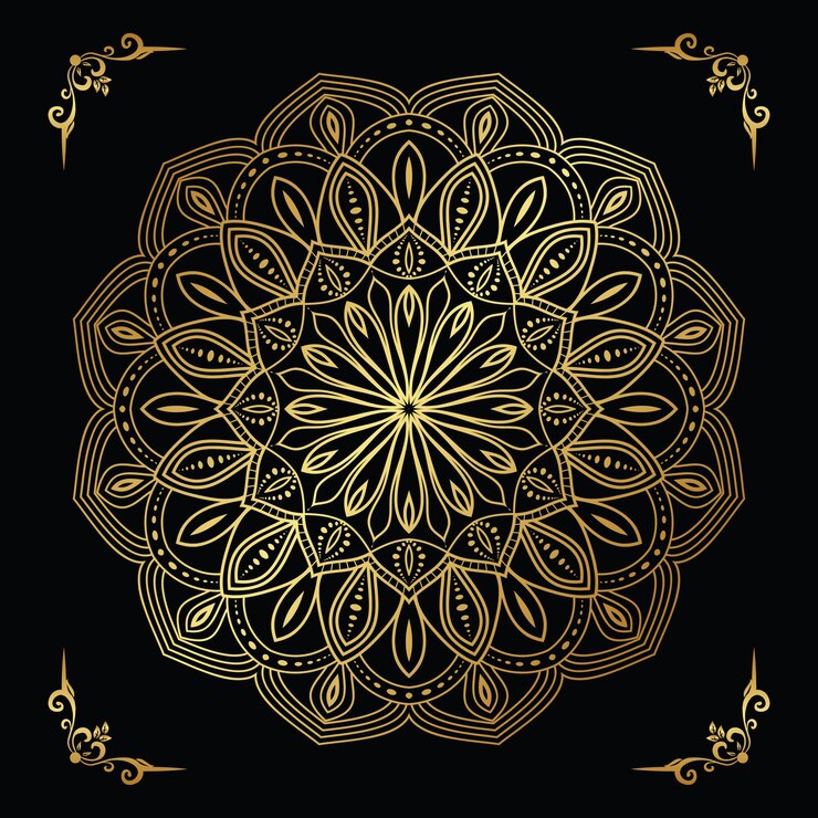 Fondo de mandala de estilo dorado de lujo Vector Premium