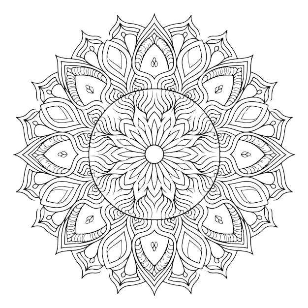 Fondo de mandala en estilo lineal