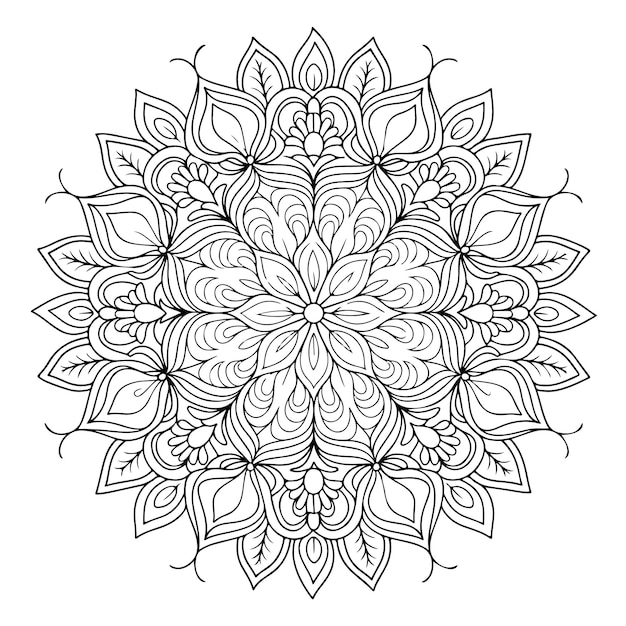 Fondo de mandala en estilo lineal
