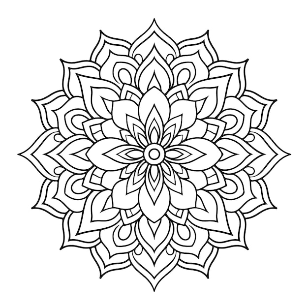 Fondo de mandala en estilo lineal