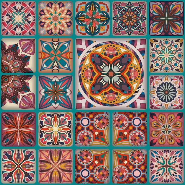 Fondo de mandala floral étnica sin patrón.