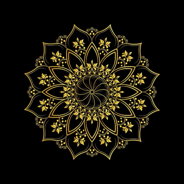 Fondo de mandala con gradiente dorado