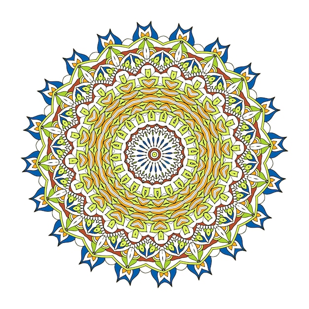 Fondo de mandala con gran fondo blanco Colorson. Forma de flor inusual.