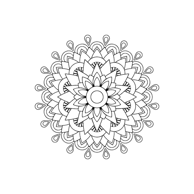 el fondo del mandala lineal vectorial