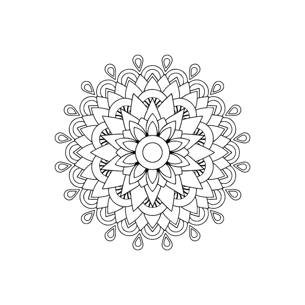 Fondo de mandala lineal vectorial