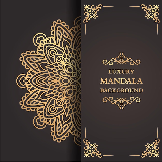 Fondo de Mandala de lujo con Arabesco dorado, Mandala decorativo, Plantilla de adorno de lujo