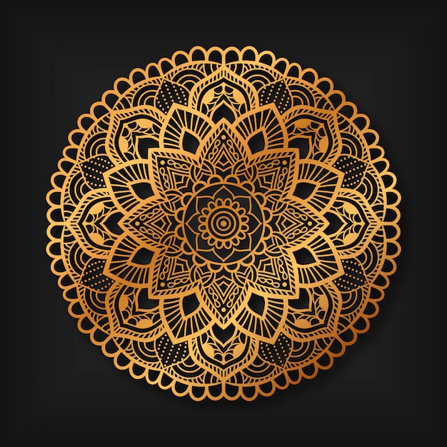 Fondo de mandala de lujo arabesco dorado