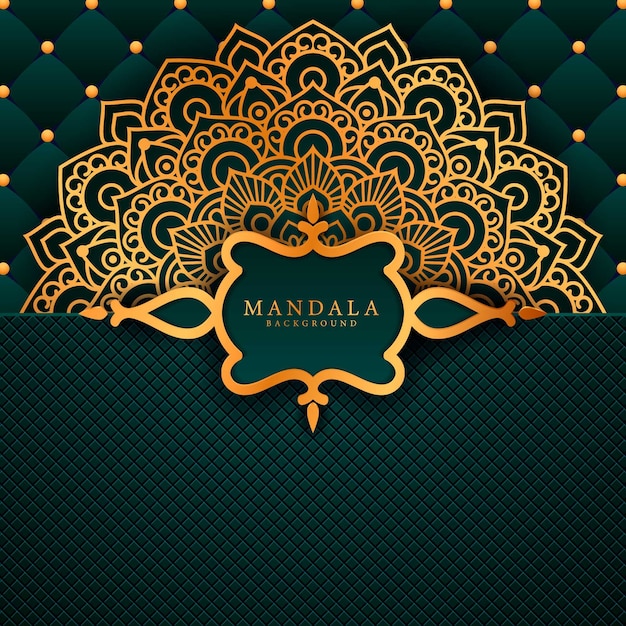 Fondo de mandala de lujo con arabesco dorado