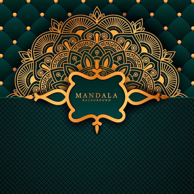 Fondo de mandala de lujo con arabesco dorado