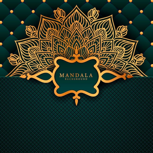 Fondo de mandala de lujo con arabesco dorado