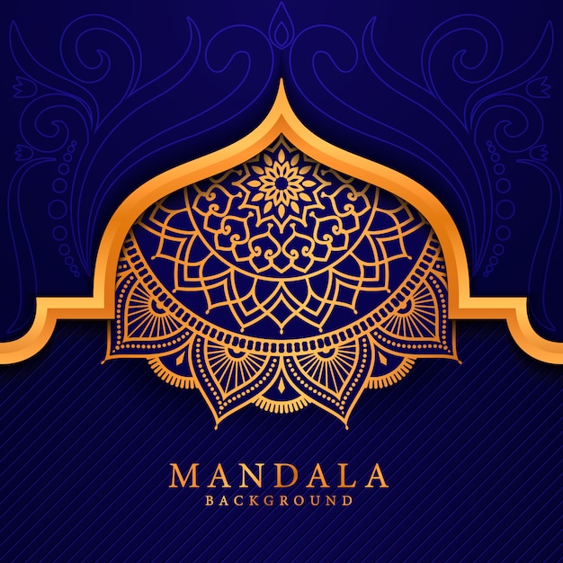 Fondo de mandala de lujo con arabesco dorado