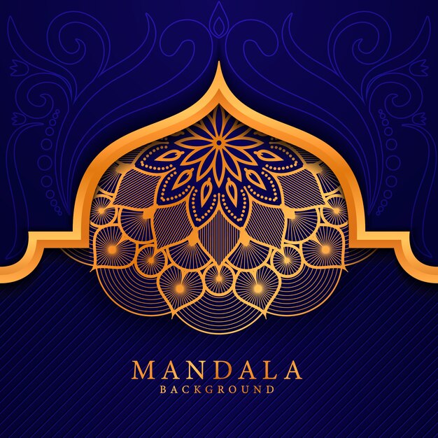 Fondo de mandala de lujo con arabesco dorado