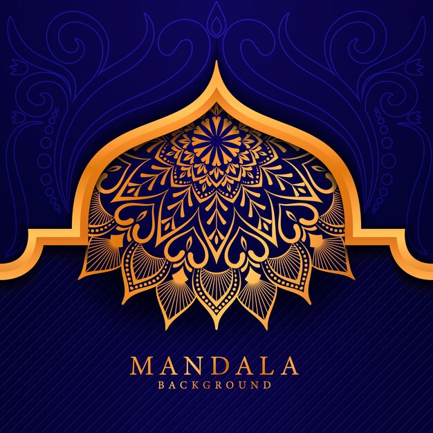 Fondo de mandala de lujo con arabesco dorado