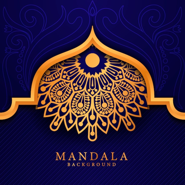 Fondo de mandala de lujo con arabesco dorado