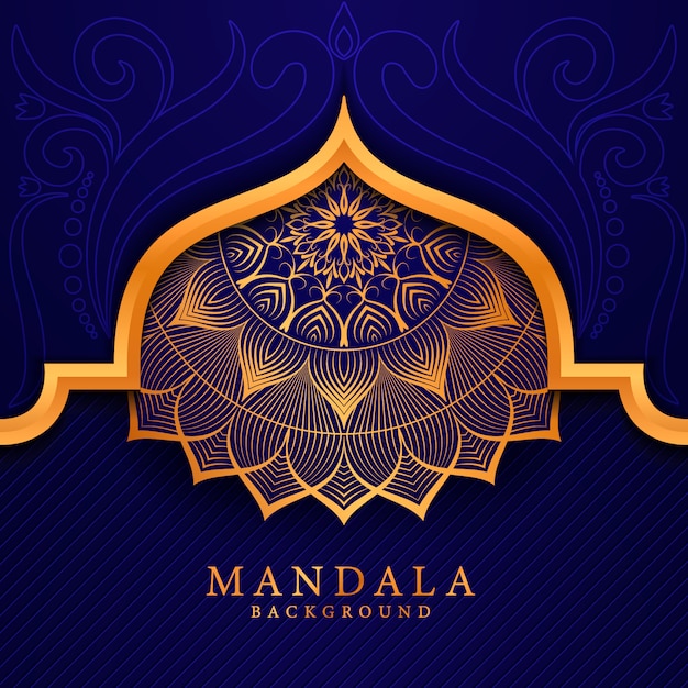 Fondo de mandala de lujo con arabesco dorado