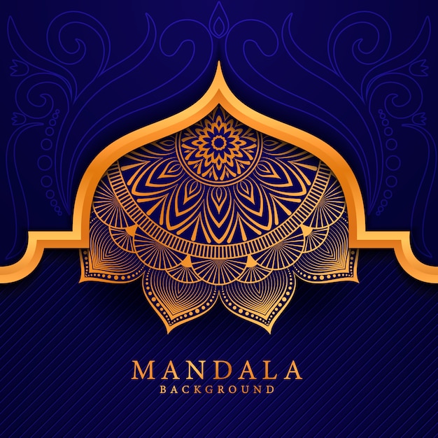 Fondo de mandala de lujo con arabesco dorado