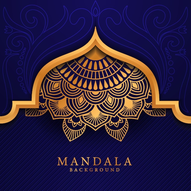 Fondo de mandala de lujo con arabesco dorado
