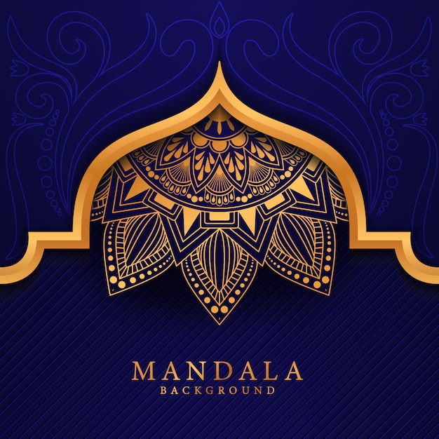 Fondo de mandala de lujo con arabesco dorado