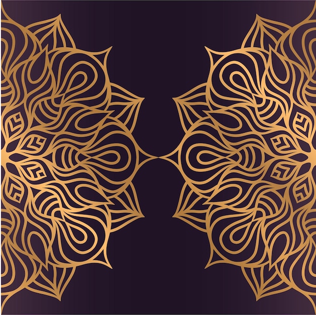 Fondo de mandala de lujo con arabescos dorados, adornos de vectores orientales. patrón de encaje étnico
