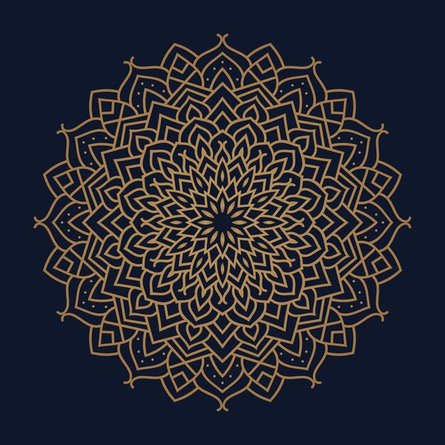 Fondo de mandala de lujo con arabescos dorados Mandala decorativo para portada de póster impreso