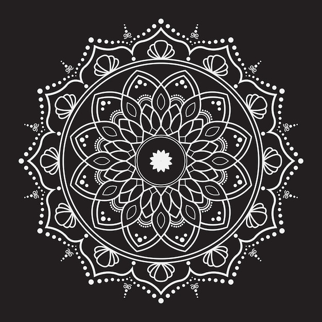 Vector fondo de mandala de lujo blanco diseño vectorial