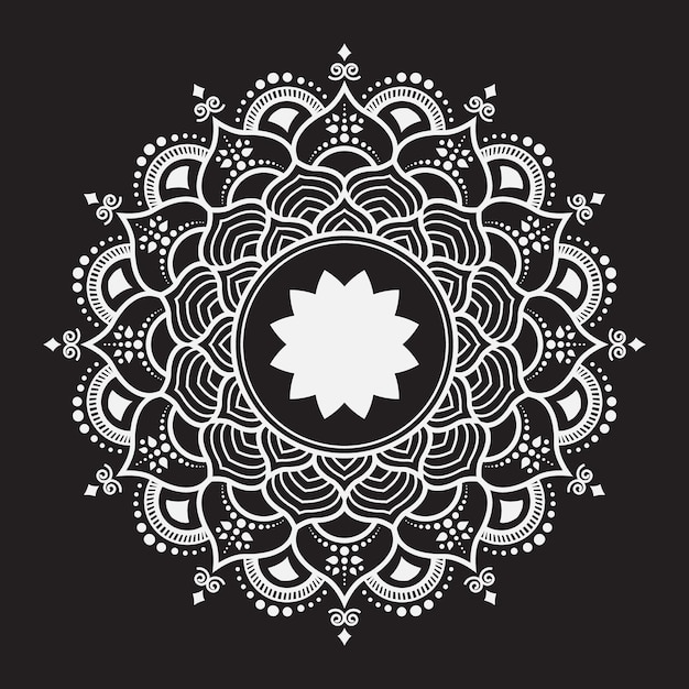 Fondo de mandala de lujo blanco Diseño vectorial