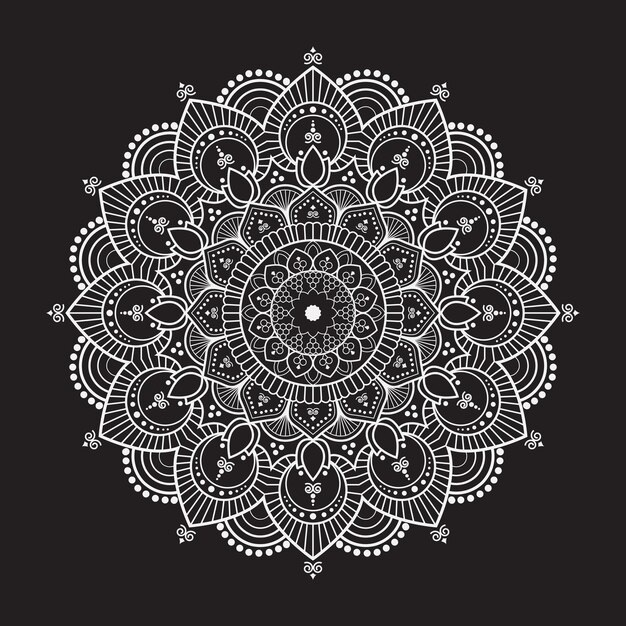 Fondo de mandala de lujo blanco Diseño vectorial