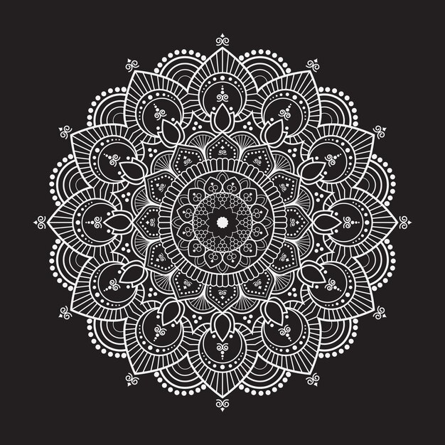 Vector fondo de mandala de lujo blanco diseño vectorial