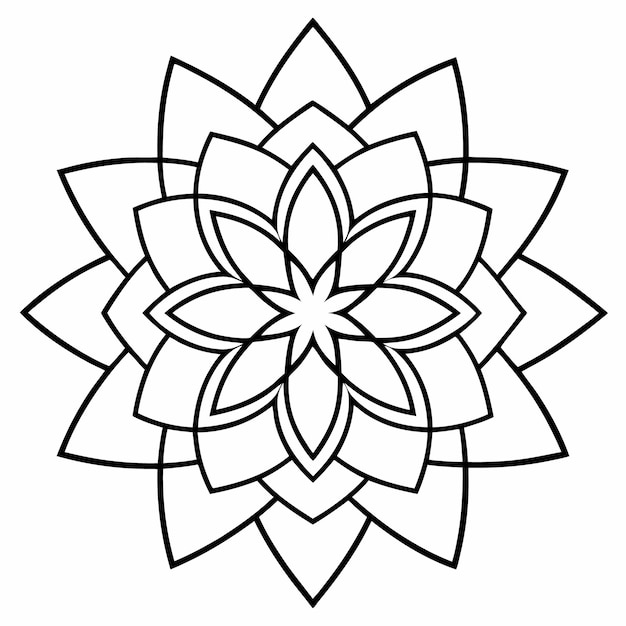 Fondo de mandala de lujo en blanco y negro con un patrón de mandala único o diseño de coloración de mandala