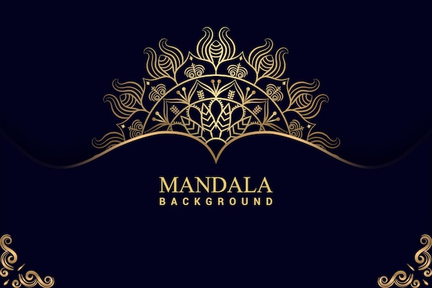 Fondo de mandala de lujo con color dorado Vector Premium