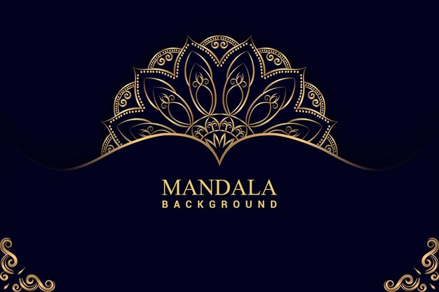 Fondo de mandala de lujo con color dorado Vector Premium