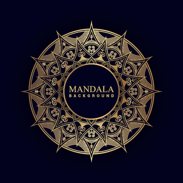 Fondo de mandala de lujo con color dorado vector premium