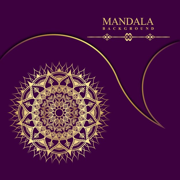 Fondo de mandala de lujo con color dorado vector premium